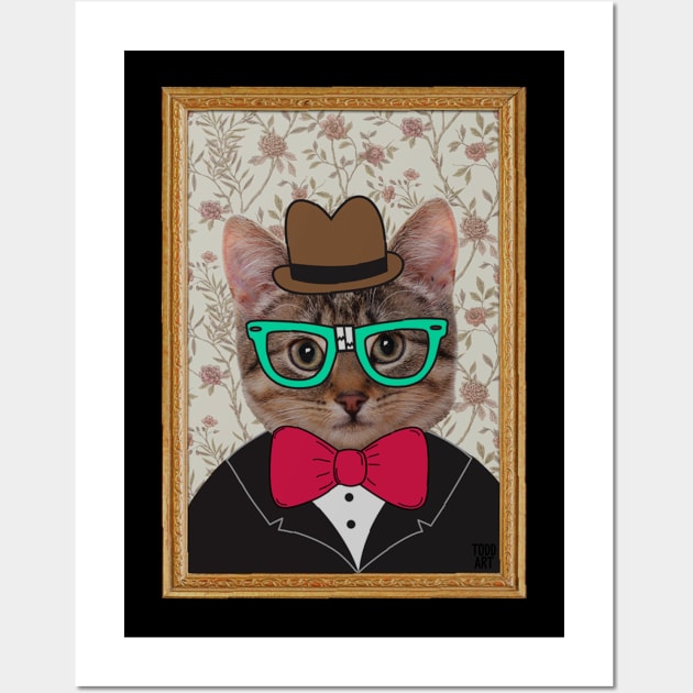 NERD KITTY Wall Art by toddgoldmanart